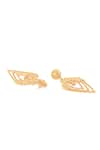 Buy_Ruby Raang_Gold Plated Peacock Motif Carved Layered Earrings _Online_at_Aza_Fashions