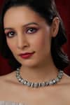 Buy_Ruby Raang_Silver Plated Meenakari Mufli Embellished Choker _at_Aza_Fashions