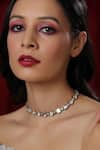 Buy_Ruby Raang_Silver Plated Kundan Abstract Cutwork Choker _at_Aza_Fashions