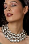 Buy_Ruby Raang_Silver Plated Crystal Maharani Layered Choker _at_Aza_Fashions