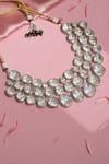 Shop_Ruby Raang_Silver Plated Crystal Maharani Layered Choker _at_Aza_Fashions