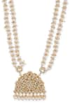 Buy_Ruby Raang_Gold Plated Kundan Heritage Carved Pendant Necklace _Online_at_Aza_Fashions