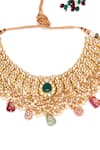 Buy_Ruby Raang_Gold Plated Kundan Bahar And Stone Embellished Jewellery Set _Online_at_Aza_Fashions