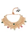 Shop_Ruby Raang_Gold Plated Kundan Bahar And Stone Embellished Jewellery Set _Online_at_Aza_Fashions