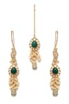 Ruby Raang_Gold Plated Kundan Bahar And Stone Embellished Jewellery Set _at_Aza_Fashions