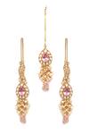 Buy_Ruby Raang_Gold Plated Kundan Gullista And Stone Embellished Jewellery Set 