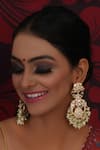 Buy_Ruby Raang_Gold Plated Kundan Chand Earrings _at_Aza_Fashions