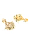 Ruby Raang_Gold Plated Kundan Chand Earrings _Online_at_Aza_Fashions