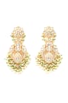 Buy_Ruby Raang_Gold Plated Kundan Chand Earrings _Online_at_Aza_Fashions