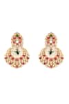 Ruby Raang_Gold Plated Kundan Bloom Crest Earrings _Online_at_Aza_Fashions