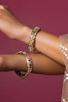 Buy_Queens Jewels_White Pearls Embellished Bangles - Set Of 2 _at_Aza_Fashions