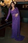 Buy_Itrh_Purple Net Embellished Amethyst Sparkle Symphony Pre-stitched Saree With Blouse _at_Aza_Fashions