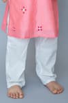 Mi Dulce An'ya_Coral 100% Organic Cotton Embroidered Mirror Kurta With Pant _Online_at_Aza_Fashions