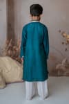 Shop_Mi Dulce An'ya_Green 100% Organic Cotton Embroidered Handwoven Kurta With Pant _at_Aza_Fashions