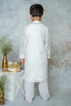 Shop_Mi Dulce An'ya_Ivory 100% Organic Cotton Embroidered Mirror Geometric Kurta With Pant _at_Aza_Fashions