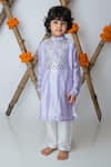 Buy_Mi Dulce An'ya_Purple 100% Organic Cotton Embroidered Mirror Work Kurta With Pant _at_Aza_Fashions