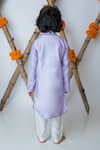 Shop_Mi Dulce An'ya_Purple 100% Organic Cotton Embroidered Mirror Work Kurta With Pant _at_Aza_Fashions