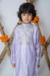 Buy_Mi Dulce An'ya_Purple 100% Organic Cotton Embroidered Mirror Work Kurta With Pant _Online_at_Aza_Fashions