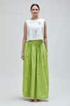 Buy_Ibai_White Handwoven Pure Cotton Embroidered Thread Boat Neck Dove Top _Online_at_Aza_Fashions