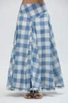 Buy_Ibai_Blue Handwoven Muslin Checkered Jay Long Skirt _Online_at_Aza_Fashions