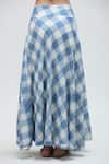 Shop_Ibai_Blue Handwoven Muslin Checkered Jay Long Skirt _Online_at_Aza_Fashions