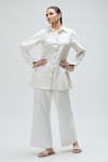 Buy_Ibai_White Handwoven Linen Embroidered Dori Collar Gul Shirt _at_Aza_Fashions