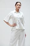 Buy_Ibai_White Handwoven Pure Cotton Embroidered Thread Collar Pelican Shirt _Online_at_Aza_Fashions