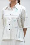 Shop_Ibai_White Handwoven Pure Cotton Embroidered Thread Collar Pelican Shirt _Online_at_Aza_Fashions