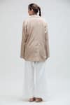 Shop_Ibai_Beige Handwoven Muslin Lapel Collar Carolina Jacket _at_Aza_Fashions