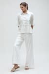 Buy_Ibai_White Handwoven Pure Cotton Solid Dove Flared Pant _at_Aza_Fashions