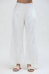 Ibai_White Handwoven Pure Cotton Solid Dove Flared Pant _at_Aza_Fashions