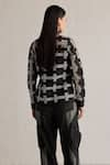 Shop_Mellowdrama_Black 100% Cotton Collar Neck Checkered Weave Semi Sheer Shirt _at_Aza_Fashions