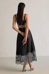 Shop_Mellowdrama_Black 100% Cotton Woven Panel Hem Skirt _at_Aza_Fashions