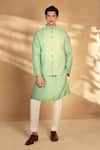 Buy_Alaya Advani_Green Kurta And Bundi Silk Woven Geometric Set _at_Aza_Fashions