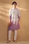 Alaya Advani_Pink Kurta And Bundi Silk Woven Geometric Ombre Set _at_Aza_Fashions