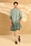 Buy_Alaya Advani_Green Kurta And Bundi Silk Checks Checkered Pattern Set _at_Aza_Fashions