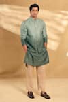 Alaya Advani_Green Kurta And Bundi Silk Checks Checkered Pattern Set _at_Aza_Fashions