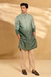 Buy_Alaya Advani_Green Kurta And Bundi Silk Checks Checkered Pattern Set 