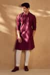 Buy_Alaya Advani_Maroon Kurta And Bundi Silk Animal Pattern Set 