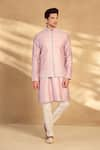 Buy_Alaya Advani_Pink Kurta And Bundi Silk Embroidered Floral Set _at_Aza_Fashions