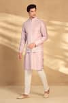 Alaya Advani_Pink Kurta And Bundi Silk Embroidered Floral Set _Online_at_Aza_Fashions