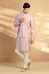 Alaya Advani_Pink Kurta And Bundi Silk Embroidered Floral Set _at_Aza_Fashions