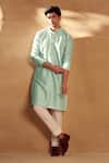 Alaya Advani_Green Kurta And Bundi Silk Embroidered Floral Mirrorwork Set _Online_at_Aza_Fashions