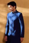 Buy_Alaya Advani_Blue Sherwani And Jacket Silk Embellished Sequin Set _Online_at_Aza_Fashions