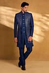 Buy_Alaya Advani_Blue Sherwani And Jacket Silk Embellished Sequin Set