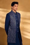 Alaya Advani_Blue Sherwani And Jacket Silk Embellished Sequin Set _Online