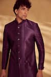 Buy_Alaya Advani_Wine Sherwani And Jacket Silk Embroidered Floral Set 