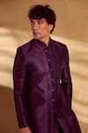 Shop_Alaya Advani_Wine Sherwani And Jacket Silk Embroidered Floral Set 