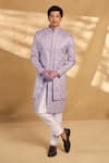 Buy_Alaya Advani_Purple Sherwani Silk Embroidered Geometric With Pant _at_Aza_Fashions