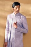 Alaya Advani_Purple Sherwani Silk Embroidered Geometric With Pant _Online_at_Aza_Fashions